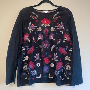 Embroidered cotton sweater